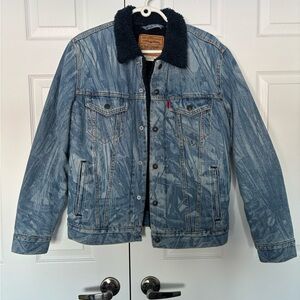 Levi's Light Blue Denim Jacket with Sherpa Collar